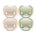 Philips Avent Ultra Yumuşak Emzik - 4 x Yumuşak ve Esnek Bebek Emziği, 0-6 Aylık Bebekler için, BPA İçermez, Sterilizatör Taşıma Çantası ile, SCF091/23