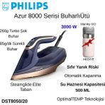 Philips Azur 8000 Serisi 3000 W Buharlı Ütü + Stanley Go Quick Flip Paslanmaz Çelik Termos Hediye - Lacivert