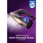 Philips Azur Yenilendi, 8000 Serisi Azur Buharlı Ütü, Kumaşa Göre Otomatik Akıllı Buhar 3000W, Sıfır Yanık Riski - Mor