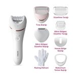 Philips BRE720/05 Epilatör (Yüz+Koltuk alti+Bikini Bölgesi+Bacak)Islak-Kuru,Işıklı,Kablosuz beyaz