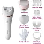 Philips BRE720/05 Epilatör (Yüz+Koltuk alti+Bikini Bölgesi+Bacak)Islak-Kuru,Işıklı,Kablosuz