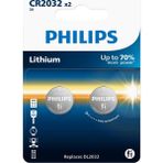 Philips CR2032 3V Lityum Düğme Pil,saat ve Kumanda Pili - DL2032 Muadili - CR2032P2/01B -2'li Paket