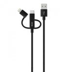 Philips DLC2608BK Siyah 3’ü 1 Arada Örgü Şarj ve Data Kablosu
