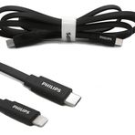 Philips DLC9543V/97 MFI USB-C Lightning 1.2 mt Siyah Şarj Kablosu
