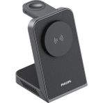 Philips DLK3546QB/00 3-In-1 Qi2 Magsafe Kablosuz Hızlı Şarj Standı - Siyah - 654
