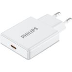 PHILIPS DLP4311C Type-C Hızlı Şarj Adaptörü, 33W PowerDelivery 3.0 + QuickCharge 3.0, Akım Korumalı, Slim Şarj (Beyaz)