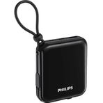 Philips DLP5712CB/00 10.000 Mah 20W Usb-C ve Lightning Dahili Kablolu Powerbank 1xusb-A, 1xusb-C, Siyah