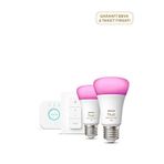 Philips E27 Hue 9-75 Watt Renkli 2'li Kumandalı Bluetooth Özellikli Akıllı Başlangıç Seti