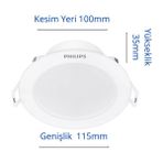Philips Eridani DL190B 7W 100MM Delik Çapı 500LÜMEN Spot - BEYAZ - Beyaz-6500K
