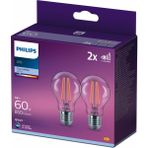 PHILIPS FILAMENT 60W 2Lİ AMPUL GÜN IŞIĞI - Gün Işığı - 50,1 - 75 W