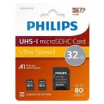 Philips Fm32mp45d/00 32Gb Class10 Uhs-I U1 Tf Adaptörlü Micro Sdhc Hafıza Kartı (2'Li Paket)