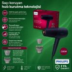 Philips Güçlü 2300 W Iyonik Saç Kurutma Makinesi, Thermoshield Isı Kontrollü Bakım, 6 Ayar, Soğuk Hava, Hacim Difüzörü ve Ince Başlıkla Günlük Kullanım ve Konforlu Şekillendirme