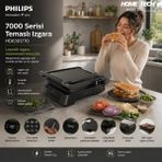 Philips HD6307/70 7000 Serisi Izgara ve Tost Makinesi, Hassas Dijital Kontrol, Izgara Için Tam Açılı - Siyah