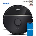 Philips Hepa Filtreli 4000PA Ultra Otomatik Emiş Güçlü Islak Kuru ve Mop Özellikli Robot Süpürge, 220DK, Halı Algılamalı Premium Robot Süpürge, Onerous Lambader Hediye - Beyaz