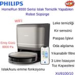 Phılıps Homerun 9000 Serisi Islak Temizlik Yapabilen Robot Süpürge + Philips 2600 W Buharlı Ütü Hediye - Bej
