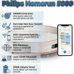 Philips HOMERUN5000 Islak ve Kuru Robot Süpürge, Yüksek Emiş Gücü, Çift Başlık Paspas, Lazer Teknoloji - Beyaz