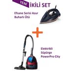 Philips Ikili Set Elektrikli Süpürge Powerpro City Fc9331/07 Efsane Serisi Azur Buharlı Ütü Dst7510/80