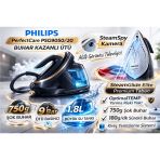 Philips Kamera Tabanlı , Isıyı Otomatik Ayarlayan 9050/20 Buhar Kazanlı Ütü Lacivert + Rowenta Express Saç Düzleştirici Hediye