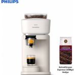Philips Kompakt Espresso Makinesi, Taze Çekirdek Öğütme, Portafiltreli Demleme, 16 Bar Basınç ve Evde Pratik Barista Kalitesi Deneyimi Yüksek Performans, Kompakt Tasarım, Kolay Temizlik ve Keyifli Günlük Ka - Beyaz