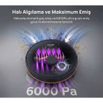 Philips Lds Haritalama Teknolojili Akıllı Wi-Fi Bağlantılı 6000 Pa Emiş Güçlü Kuru Islak Temizlik Yapan Moplu Ev Tipi Akıllı Robot Süpürge - Siyah