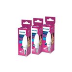 Phılıps Led 40w Mum Ampul Beyaz Işık E14 İnce Duylu 3lü