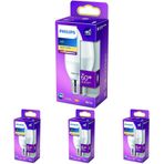 Philips LED 60W B38 E14 Mum Tipi Sarı Işık Dim Edilmez Ampul 4lü paket