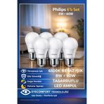 Philips LED Ampul 8W E27 6500K Beyaz Işık Tasarruflu Orijinal