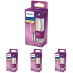 Philips LED Classic 40W B35 Led Mum Filament Ampul, 2700K Sarı Işık, E14 İnce Duy, Dim Edilmez 4lü paket