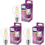 Philips LED Classic 75W A60 Filament Ampul, 2700 Sarı Işık, E27 Normal Duy, Dim Edilmez 3lü paket