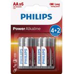 Philips LR6P6BP/10 Power Alkalin AA 4+2 Pil