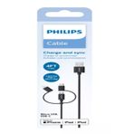 Philips MFI 3'ü 1 Arada Şarj Kablosu (1.2M PVC) DLC3104T/00