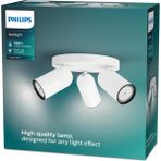 Philips Myliving Pongee Tavan/duvar 3'lü Beyaz Spot Lamba GU10 Duy (Ampul Birlikte Verilmez) - 1 - 10 W