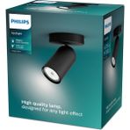 Philips Myliving Pongee Tavan/duvar Siyah Spot Lamba GU10 Duy (Ampul Birlikte Verilmez) - 1 - 10 W - Gün Işığı