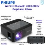 Philips Neopix 110 100 Lümen Full Hd Wi-Fi LED Projeksiyon CIHAZI+180X180 Storlu Projeksiyon Perdesi Hediye - Siyah