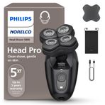 Philips Norelco Tıraş Makinesi Pro 5000 Serisi - Erkekler ve Kadınlar için Kafatası Tıraş Makinesi, Temiz Tıraş için 360° Esnek Kafa ve Rahat Kesim Bıçakları, Cilt Naziği, Model HS5980/40