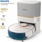 Philips Otomatik Boşaltma, Homerun 7000 Serisi Aqua, Çöp Istasyonlu Akıllı Robot Süpürge, 5000PA Yüksek Emiş Performansı, Şık Tasarım + Mutfak Tartısı(Onerous) - Beyaz - Altın