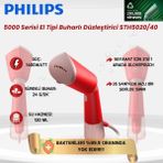 Philips Phılıps 5000 Serisi El Tipi Buharlı Düzleştirici, 24 G/dk'ya Kadar Kesintisiz Buharlı Ütü, STH5020/40 - Kırmızı
