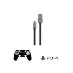 Philips Playstation 4 İle Uyumlu Joystick Şarj Kablosu 3A 60W UsbA to Micro Deri Kaplama Hızlı Şarj