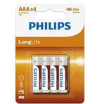 Philips R03L4B/10 Longlife Çinko AAA X4 Pil