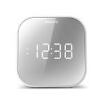 Philips radyolu çalar saat, aynalı ekranlı radyo, çift alarmlı dijital radyo, uyku zamanlayıcısı ve erteleme fonksiyonu, taşınabilir, pil yedekleme ile, USB bağlantılı radyo