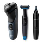 Philips S3144/00 Islak/Kuru Sinek Kaydı Tıraş Makinesi- Banyo Vücut Bakım - Kulak/Burun Tüy Kesme 3'lü Set
