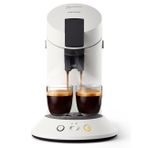 Philips Senseo Original Plus kahve makinesi (kahve sertliği seçeneği, kahve artırma teknolojisi, geri dönüştürülmüş plastikten yapılmış), beyaz CSA210/10