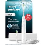 Philips Sonicare 5300 Serisi Şarjlı Diş Fırçası, 21 Gün Şarj, 7 kat plak temizliği, Basınç sensörü, 2 mod, Seyahat kabı, 2 başlık, Beyaz, HX7108/03