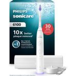Philips Sonicare 6100 Serisi Şarjlı Diş Fırçası, 21 Gün Şarj, 10 kat plak temizliği, Işıklı basınç sensörü, Ektra nazik, 6 mod, Seyahat Kabı, Beyaz, HX7400/06