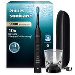Philips Sonicare DiamondClean 9000 elektrikli diş fırçası, uygulamalı sonik diş fırçası, basınç sensörü, 4 fırçalama modu, 3 yoğunluk seviyesi, şarj camı ve USB seyahat çantası, siyah, model HX9911/09