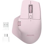 Philips SPK7858 Bluetooth Kablosuz Çift Modlu 4000DPI 7 Tuşlu Optik Mouse Pembe - Siyah