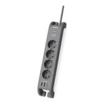 Philips Spn4140ga Akım Korumalı Priz 4'lü + 2x Usb-a 18w + 1x Usb-c 20w - 2m Kablo - Siyah 2 m