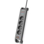 Philips SPN4140GA Akım Korumalı Priz 4'lü + 2x Usb-A 18W + 1x Usb-C 20W - 2m Kablo - Siyah