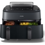 Philips Steam Airfryer 5000 Serisi Çift Sepetli Sıcak Hava Fritözü, Buhar Fonksiyonlu ve 2 Sepet - Steam, Airfry, SteamFry, 9L (3L+6L), RapidAir Plus, Otomatik Buharlı Temizleme (NA550/00)