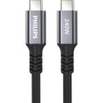 Philips SWV6701/00 Thunderbolt3 Usb-C To Usb-C 240W 5k Hızlı Şarj Kablosu, 1 Metre - Siyah